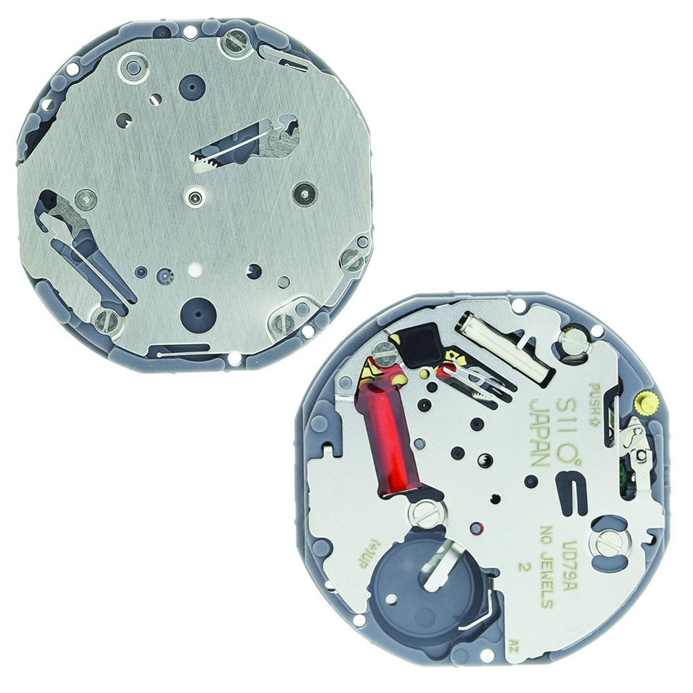 Hattori Epson TMI VD79 quartz watch movement, precise Japanese craftsmanship for accurate timekeeping in watch accessories.
