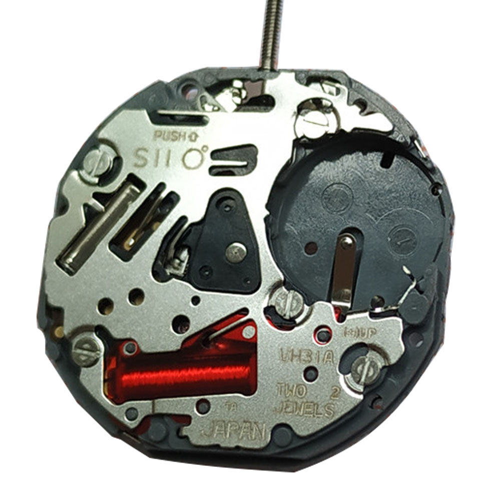 Hattori Epson TMI VH31A quartz watch movement showing precision craftsmanship, made in Japan.