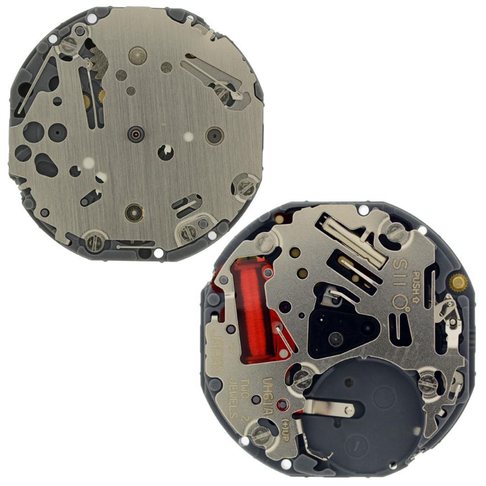 Hattori Epson VH61A quartz watch movement, Japan-made precision mechanism for reliable timekeeping.