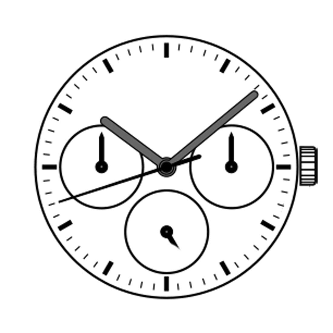 Hattori Epson VH63A quartz watch movement with precise Japan-made mechanism for durable accessories.