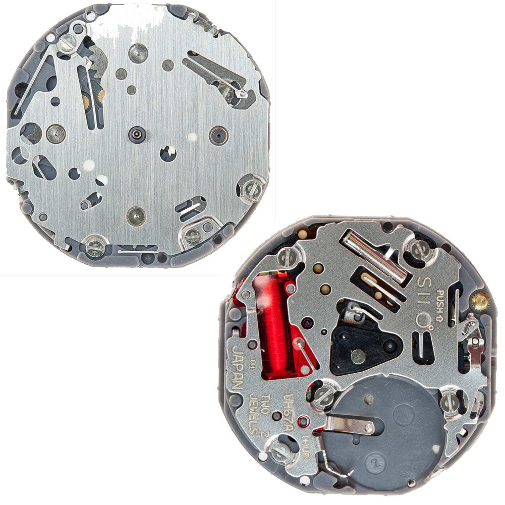 Hattori Epson VH67A quartz watch movement, precise Japanese craftsmanship for accurate timekeeping in watch repairs