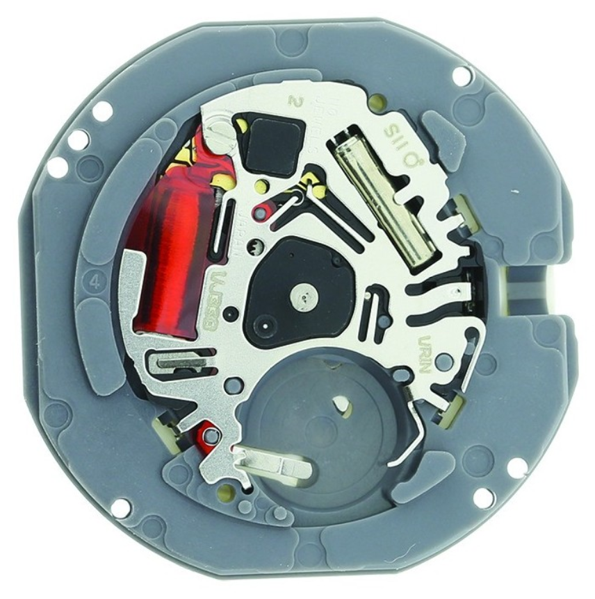 Hattori Epson TMI VJ33 quartz watch movement, Japan-made precision for reliable timekeeping.