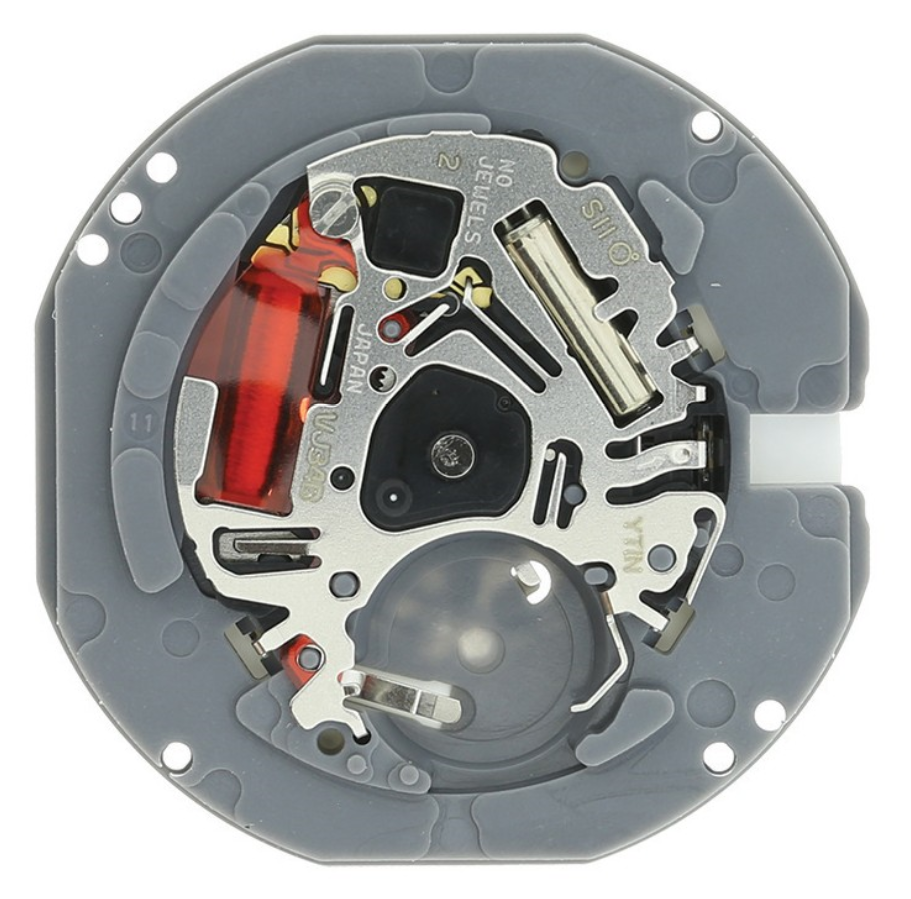 Hattori Epson TMI VJ34B quartz watch movement with date window at 3 and 6, Japan made.