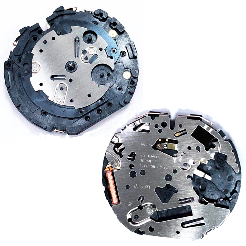 Hattori Epson TMI VL57A quartz watch movement, precise Japanese craftsmanship for reliable watch repair.
