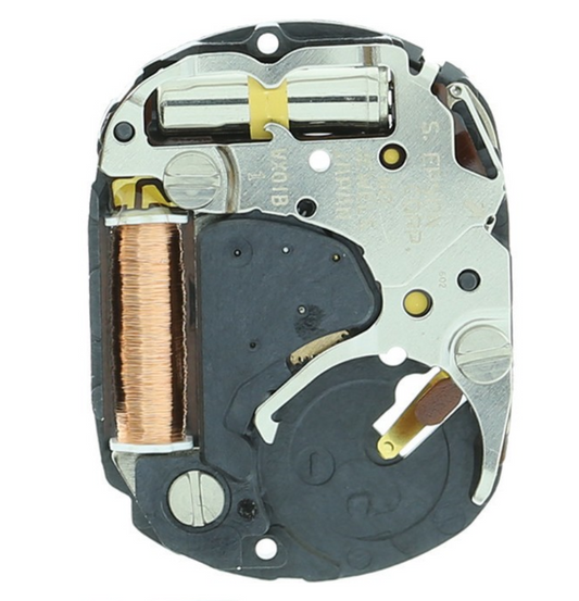 Hattori Epson VX01B quartz watch movement, precise Japan-made mechanism for reliable timekeeping.