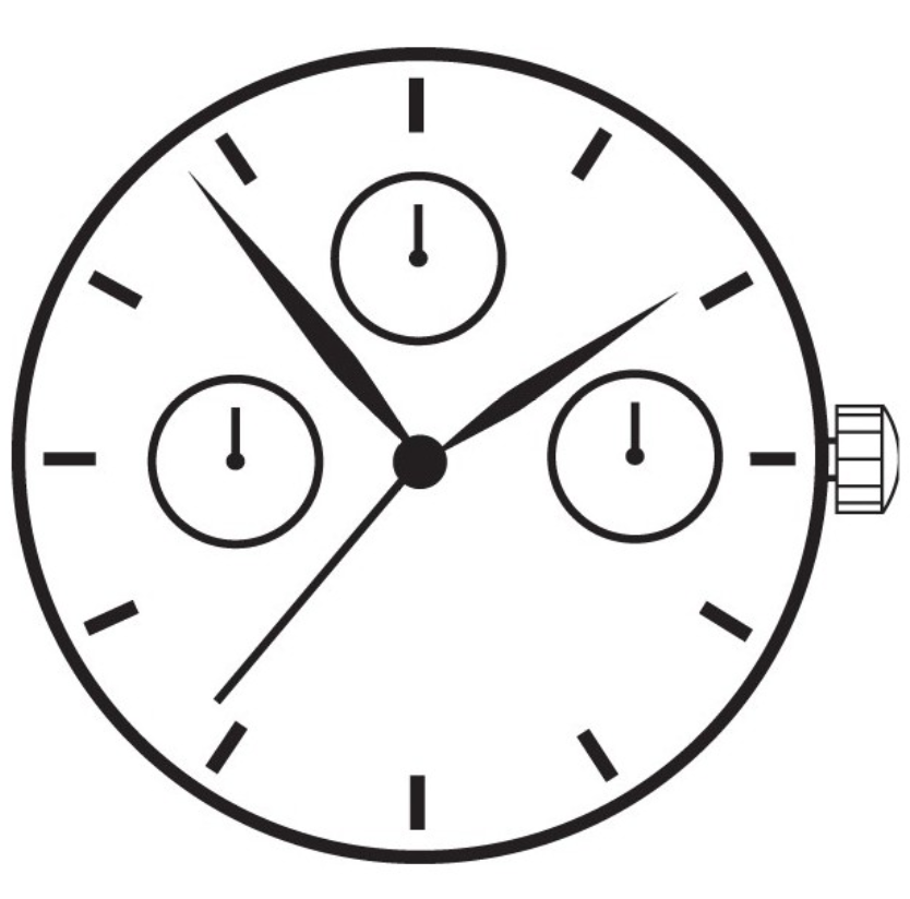 Hattori Epson VX3F quartz watch movement showcasing precise Japanese engineering for accurate timekeeping.