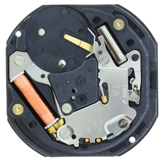 Hattori Epson TMI VX3J VX3JE quartz watch movement, precision Japan-made mechanism.
