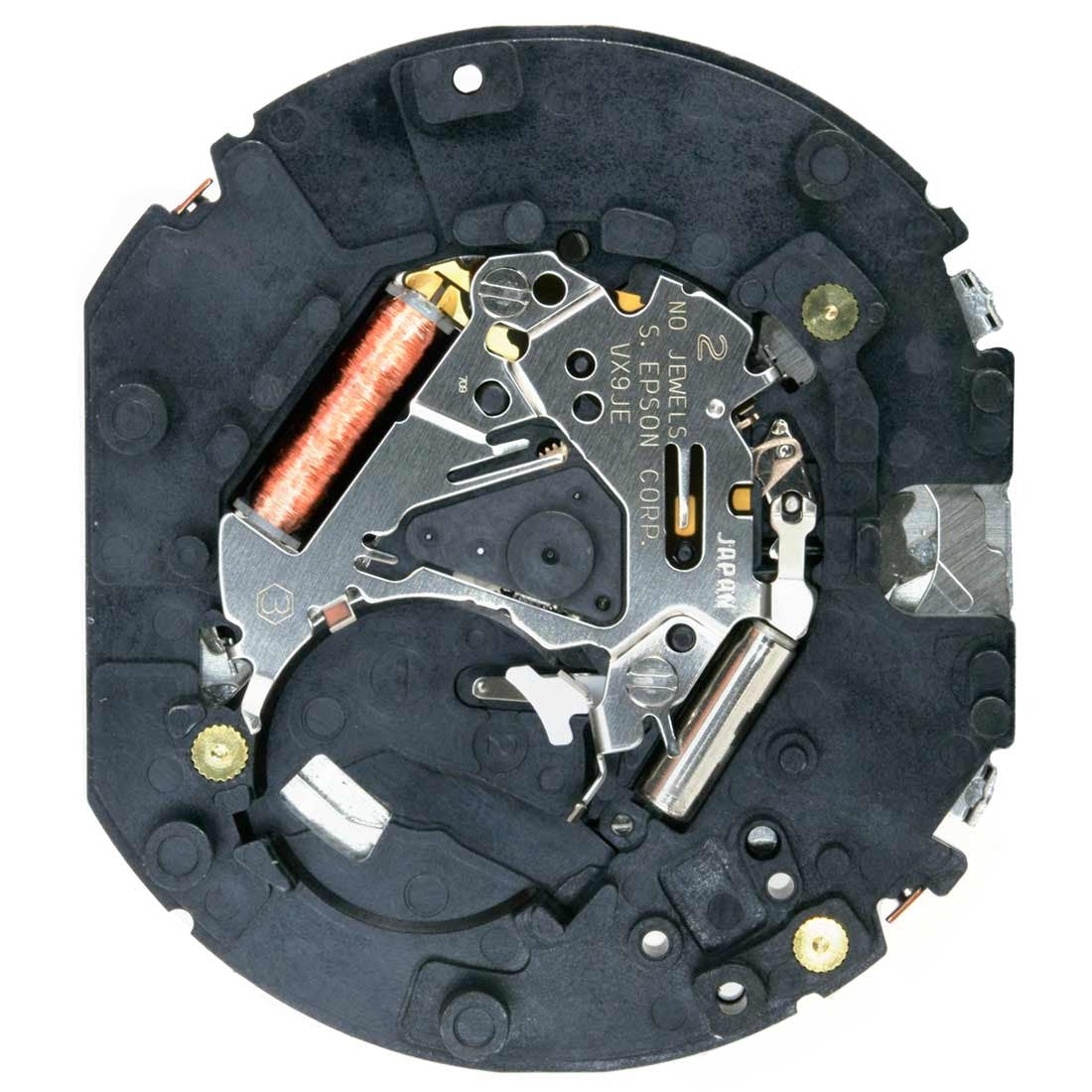 Hattori Epson VX9J quartz watch movement, precision Japanese craftsmanship for watch accessories.