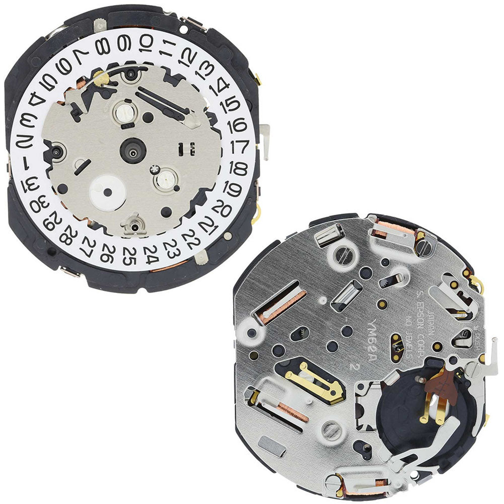 Hattori Epson TMI YM62A quartz watch movement, Japan-made mechanism for accurate watch accessory repair.