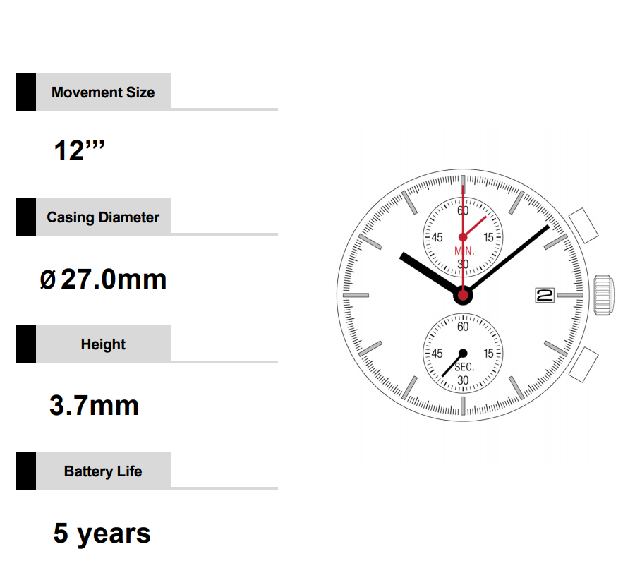 Hattori Epson TMI YM91 quartz watch movement, Japan-made precision part for reliable timekeeping accessories.