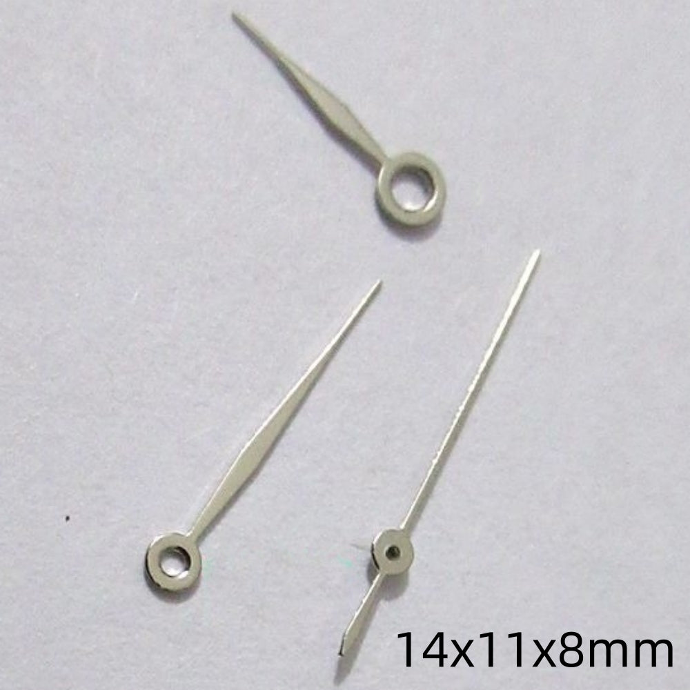 14mm silver painted watch hands set for Miyota 2035, 2115, 2105, 2305 movements, precise fit