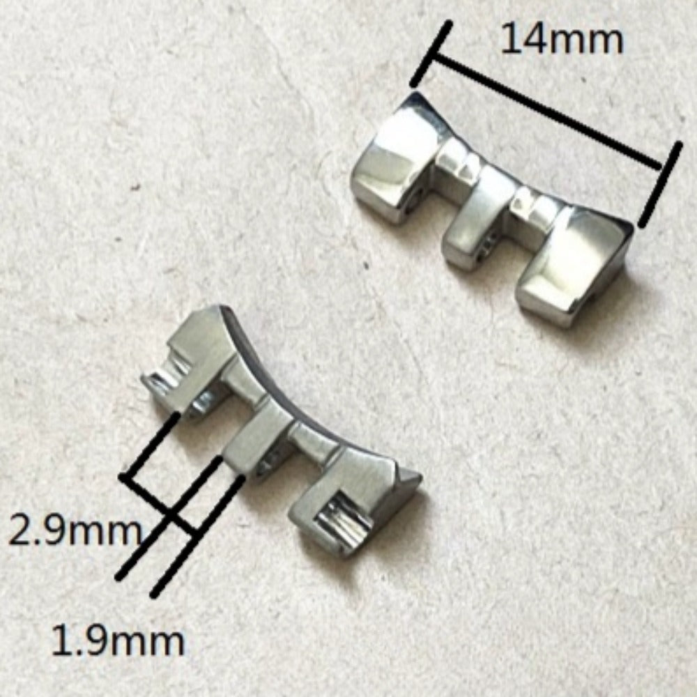 Silver stainless steel curved end spring bars for watch bands, 14x2.9x1.9mm, durable #356 accessory