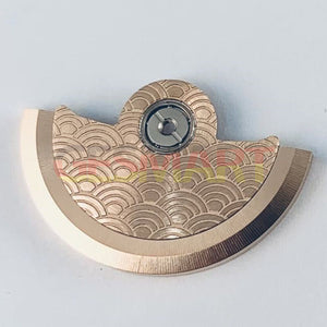 Rose Gold Sea Wave Carved Rotor for Miyota NH35 NH36 Movement