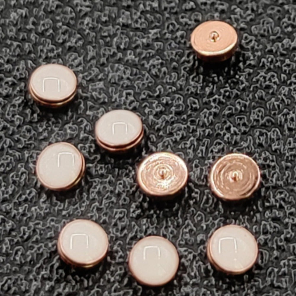 Rose Gold base green lume pip, 2.3x0.4mm, fits RLX Submariner watch bezel, 3pcs set.