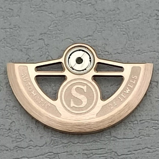 Rose Gold 24-jewel carved hollow rotor for NH34 NH35 NH36 NH38 movements