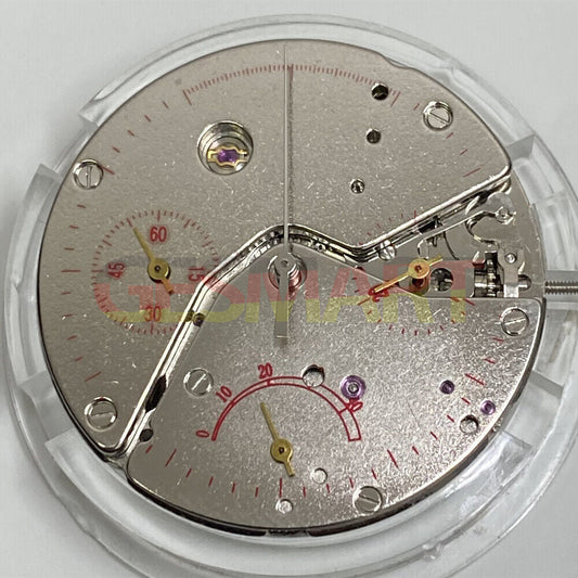 Tianjin Seagull ST19 watch movement with hand winding and 7750 kinetic energy display at 6 o?clock.