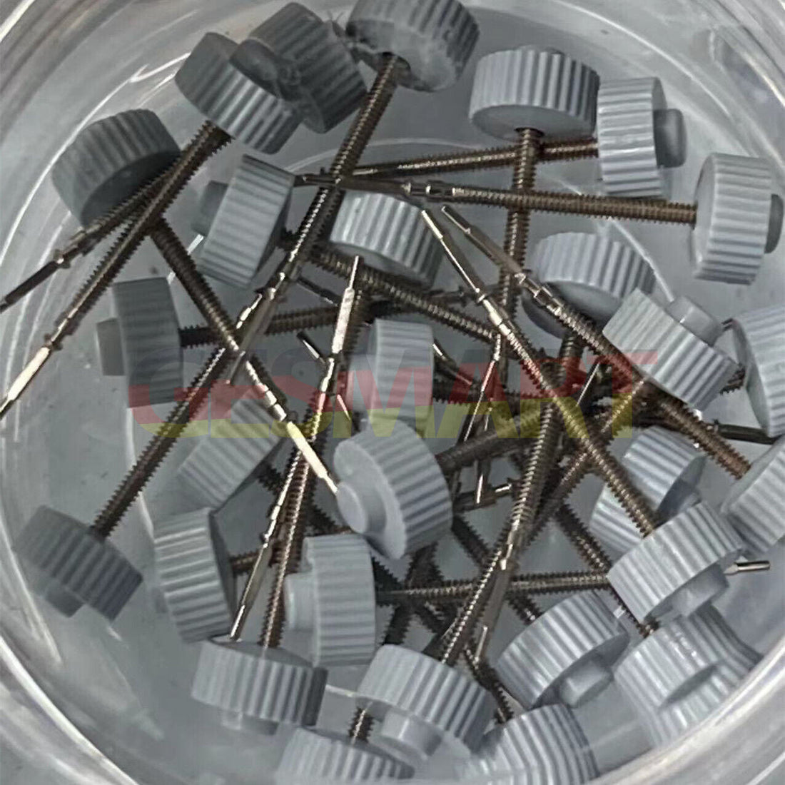 Watch winding stem for Ronda 705 movement, durable replacement part for precise watch repair.