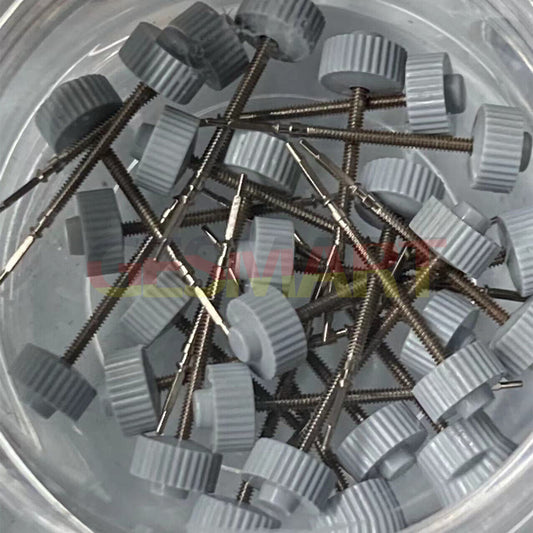 Watch winding stem for Ronda 705 movement, durable replacement part for precise watch repair.
