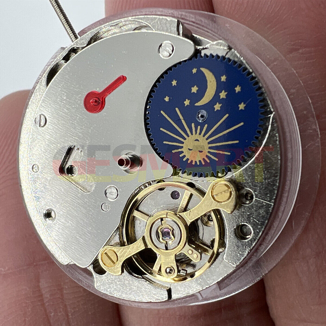 China Made 7120 watch accessory featuring automatic mechanical movement with balance wheel and moon phase at 6 o'clock.