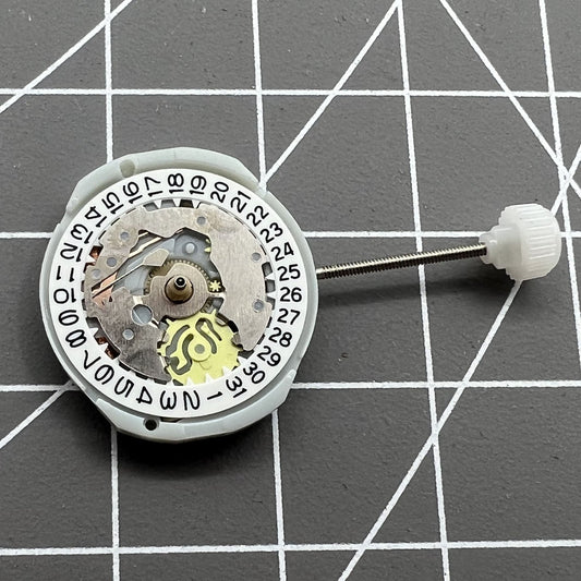 Sunon PE25 quartz watch movement with 3 hands and date display at 3 o'clock for replacements