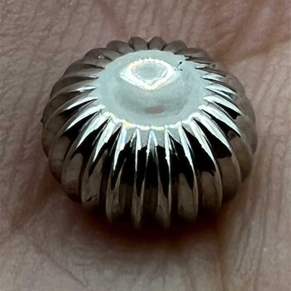 Pumpkin shaped 316L stainless steel watch crown for Seagull ST3600 with precision finish.