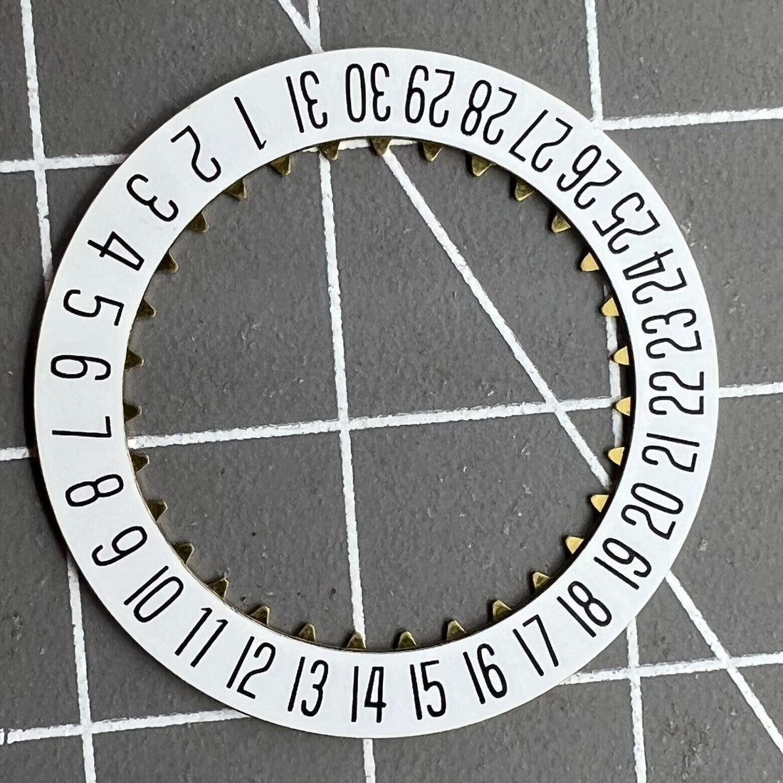 White date disk wheel for ETA 7750 movement watch, original replacement part for precise timekeeping.