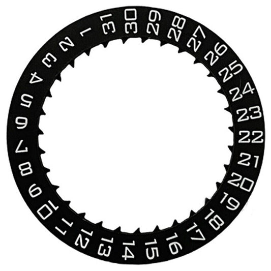 Black KA Font date wheel for Miyota 8215 watch movement with clear date disk, perfect for timepiece repair.