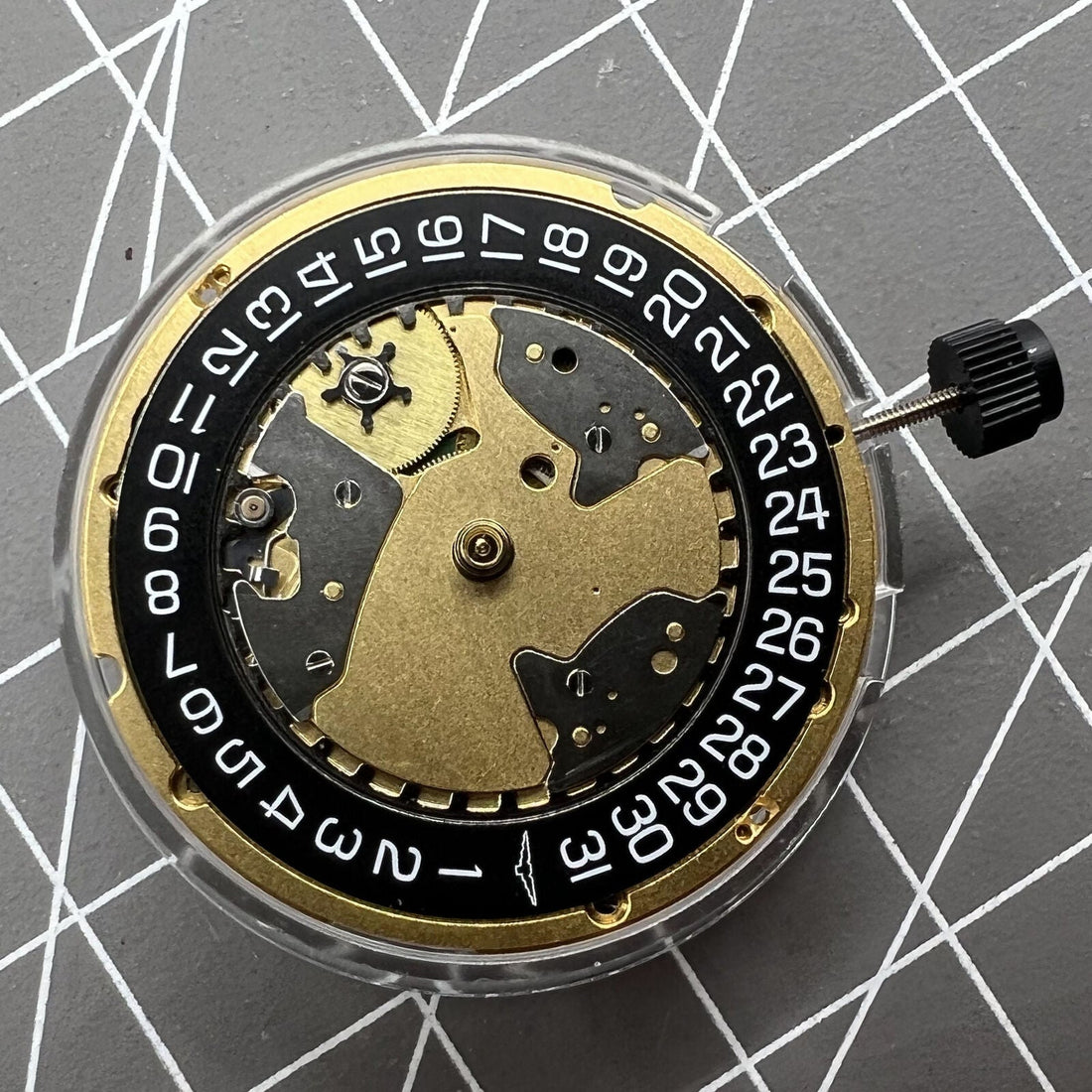 Longines E56.111 watch movement with quartz precision and single calendar, ETA calibre, authentic part.