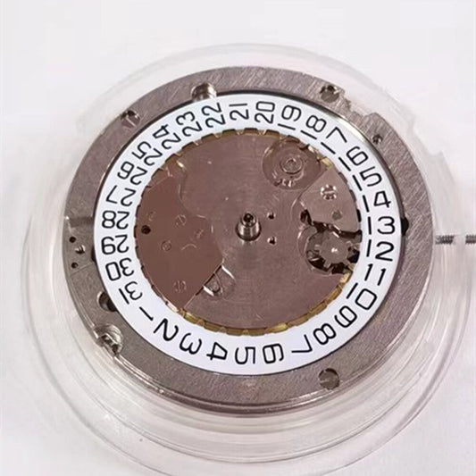 Seagull ST2551 watch movement showing automatic mechanical 3 hands and date at 3 o'clock position.