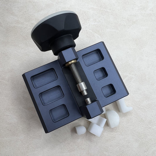 Swiss Bergeon 7819 tool for precise repair and folding clasp adjustment on watch bracelets.