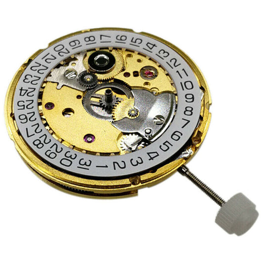 Seagull ST2130 automatic watch movement, gold-plated clone of ETA 2824-2, precise replacement part for watch accessories.