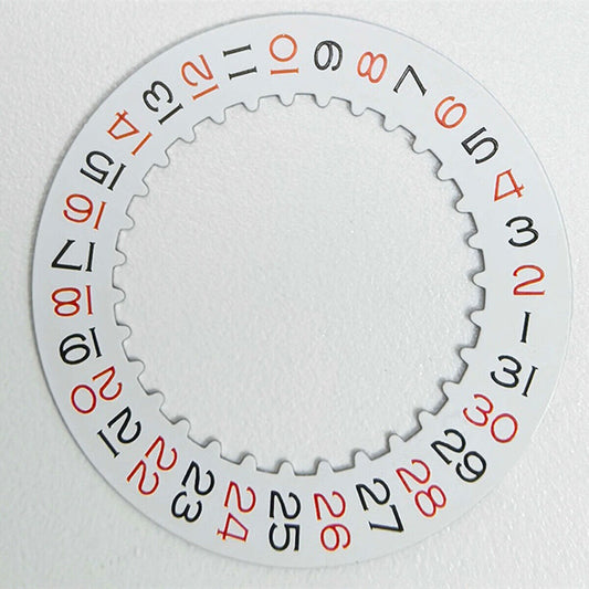 Red even number date wheel for 3135 movement watch, compatible with various brands, enhancing date display.