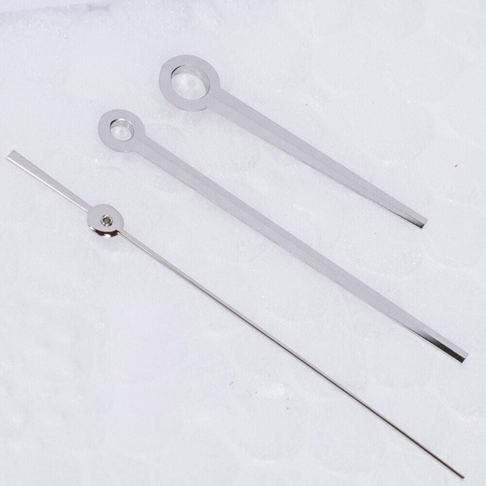 Silver watch hands set for ETAC07.111 movement, compatible with T086, precision-crafted.