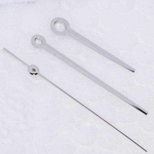 Silver watch hands set for ETAC07.111 movement, compatible with T086, precision-crafted.
