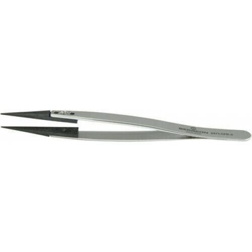 Bergeon 6571-CFR-3 precision tweezers with replaced ends for watch accessory repairs and adjustments.
