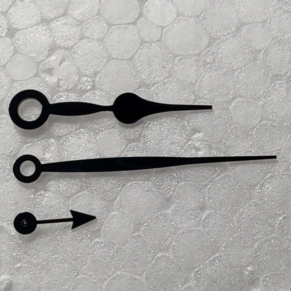 Polished black watch hand set for Mingzhu 2813 movement, measuring 11.5?15.5?4.2mm, precision timepiece accessory.
