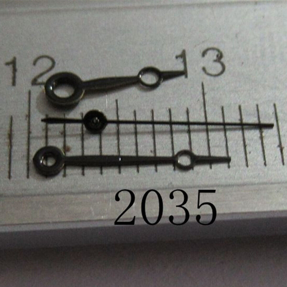 Black painted 9mm watch hands set compatible with Miyota 2035, 2115, 2105, 2305, 2315 movements, precise and stylish.