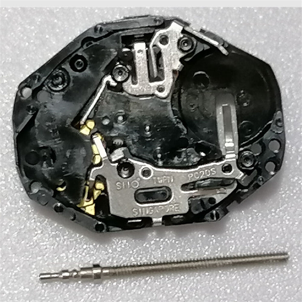 Hattori Epson PC20 quartz watch movement with two hands, precision Japanese craftsmanship for accessories.