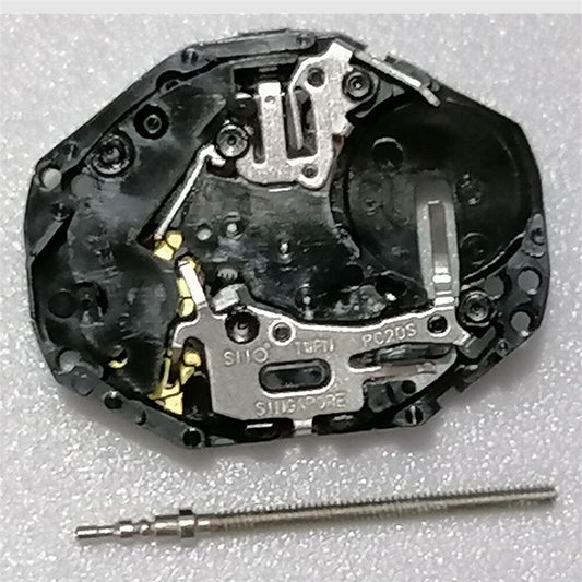 Hattori Epson PC20 quartz watch movement with two hands, precision Japanese craftsmanship for accessories.