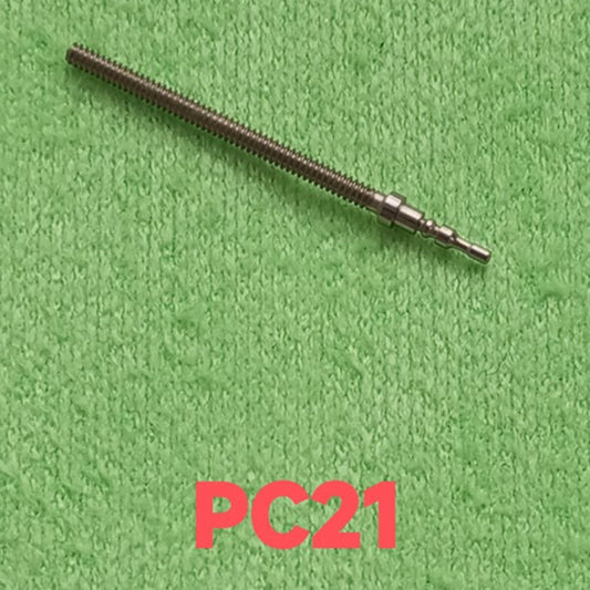 Movement watch winding stems for PC21 movement, compatible spare parts for precise watch repair.