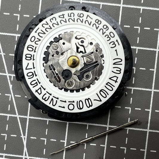 Seiko 5M62A quartz watch movement with date at 3 o'clock, authentic Japanese precision parts