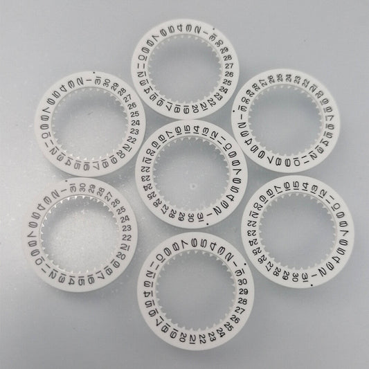 White watch dial disc for Miyota 6T51 6601 movement, compatible spare part for precise timekeeping.