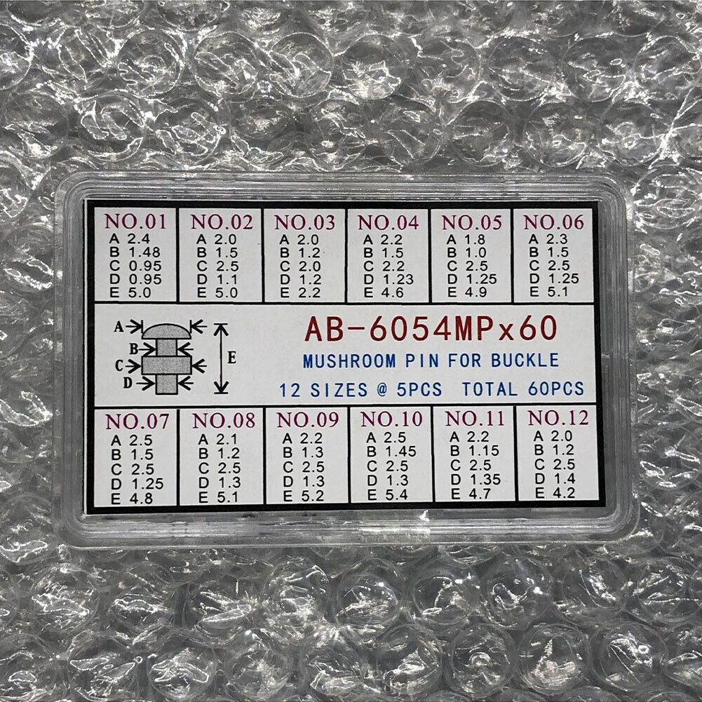 60PCS box of Center Locking Pins with Mushroom Head for clasp bottom refills, durable watch accessories