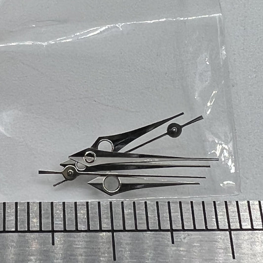 Silver long watch hands set without lume for Miyota 2035 2115 2105 2305 movements, precise fit.
