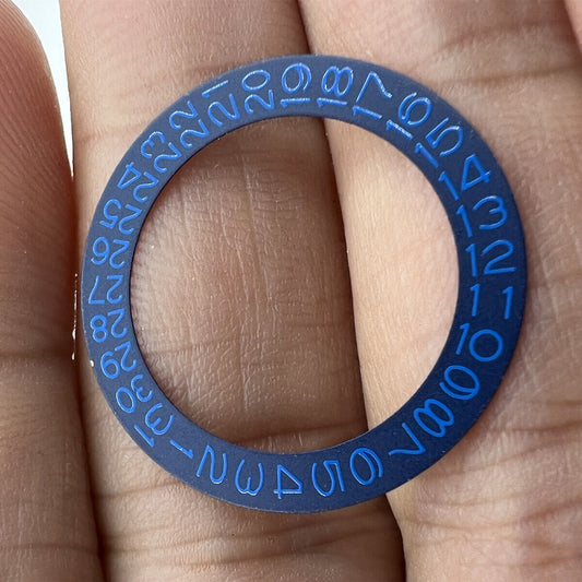 Denim blue date wheel with sapphire blue font for Miyota NH35 NH36 watch movement.