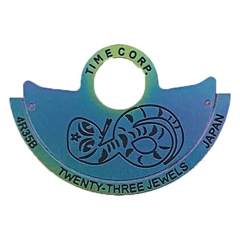 Snake-themed black font chromatic rotor overlay for NH35 NH36 7S26 movements by China Zodiac.