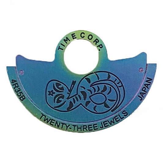 Snake-themed black font chromatic rotor overlay for NH35 NH36 7S26 movements by China Zodiac.