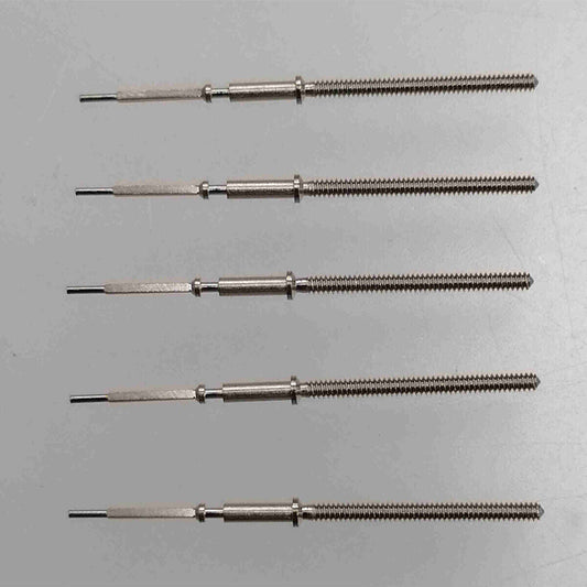 Watch winding stems for Swiss Made Ronda Z50 Z60 movement, precision fit for smooth time adjustments.