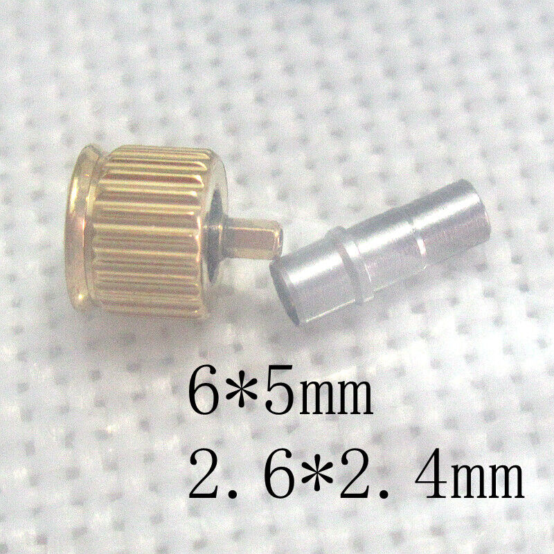Golden 6X5mm replacement watch crown for Conquest L3.781, compatible with various watch models.