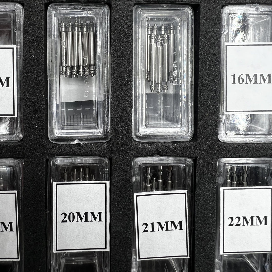 110-piece RLX style spring bar assortment, 1.78mm diameter for watch repair and replacements.